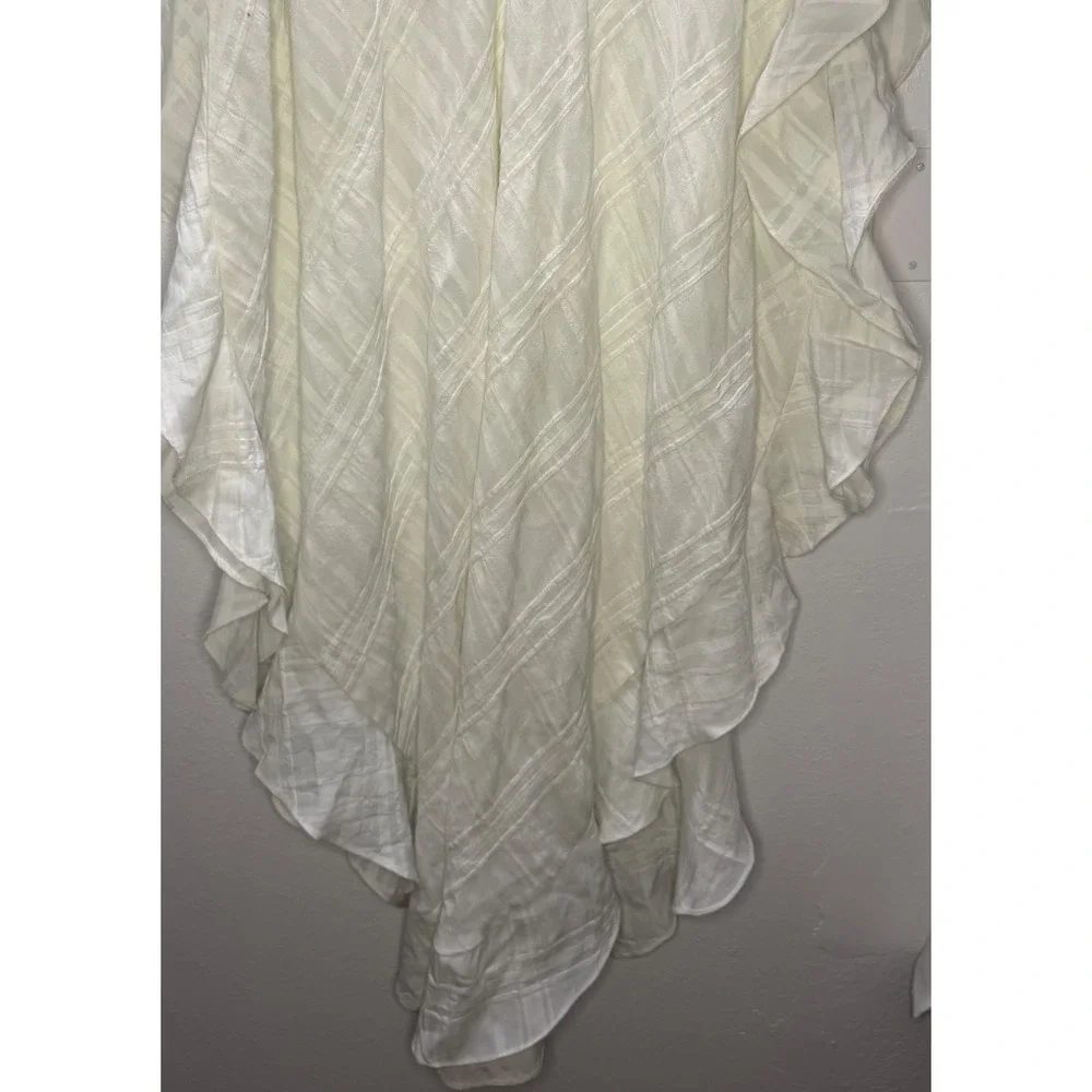 JAG White Textured Ruffle Sleeve Kaftan Beach Cover Up Dress NWT M/L